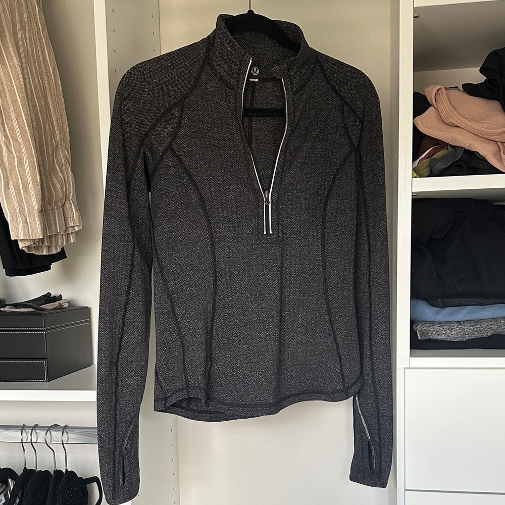 vintage lululemon athletica Charcoal Long Sleeve Half-Zip Top